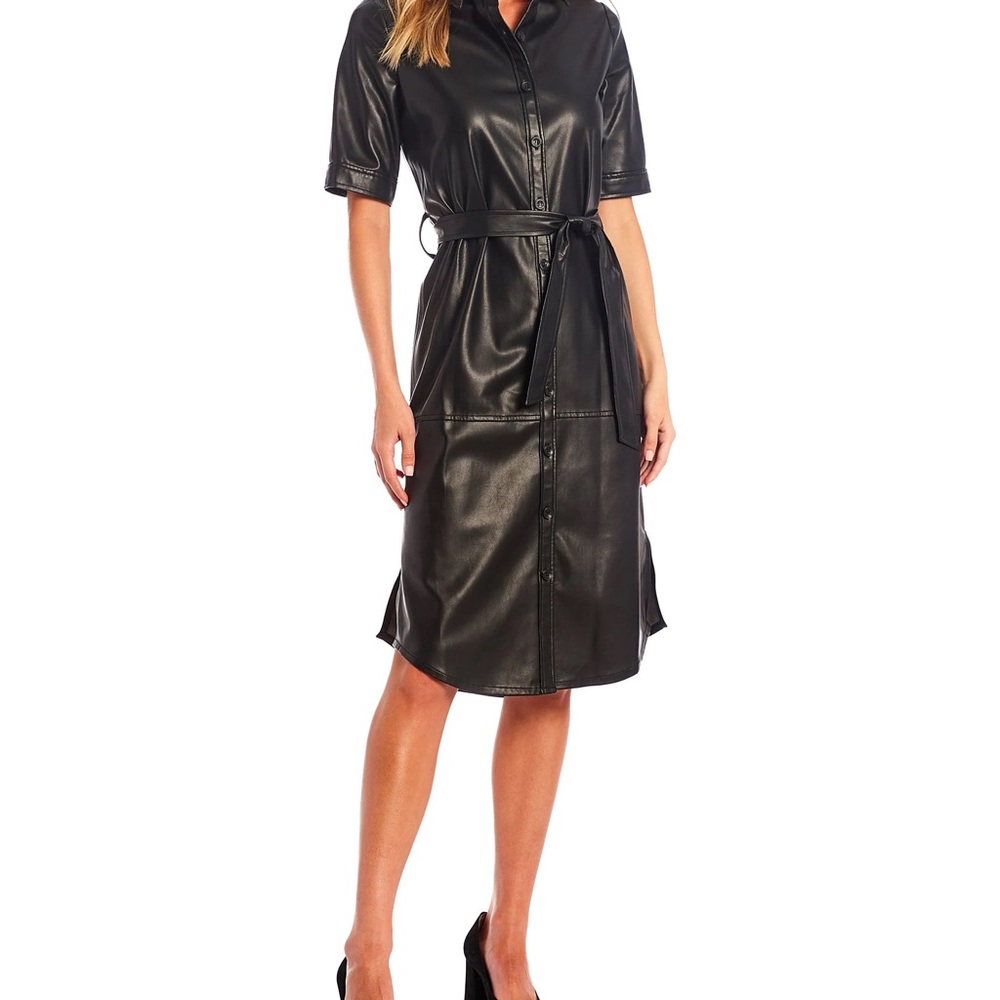 Calvin Klein Faux Leather Dress
